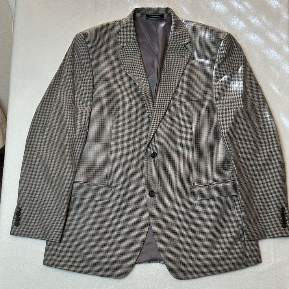 Lauren Ralph Lauren Slim Blazer 44R Silk Wool Houndstooth Sport Coat